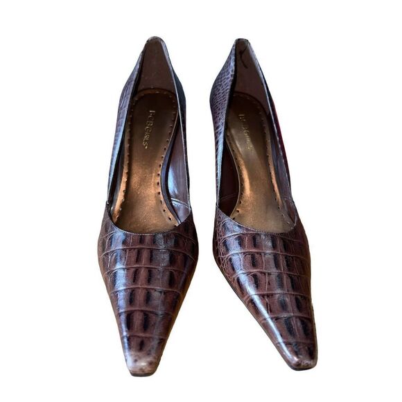 BCB Girls Katchen-BC Chocolate Color Crocodile Pattern Pointed Toe Womens Sz 10 - Picture 3 of 14